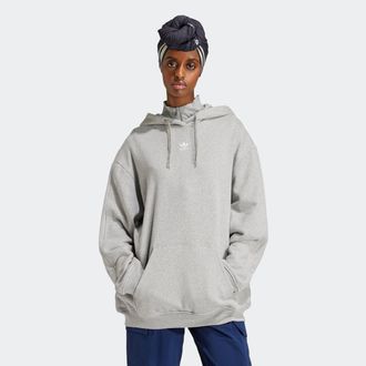 adidas Kapuzensweatshirt ADIDAS ORIGINALS ESSENTIALS LOOSE FRENCH TERRY HOODIE, Damen, Gr. XL, grau (medium grau heather), Obermaterial: 100% Baumwolle, ange