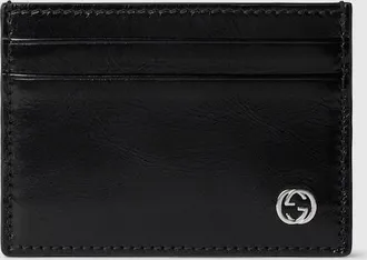 Gucci Card Case With Interlocking G, Black, Leather