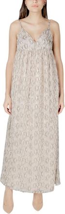 Only Only, Kleedjes, Dames, Beige, M, Polyester, Onlsadia Life Strap Bow Maxi Wvn Long Dress