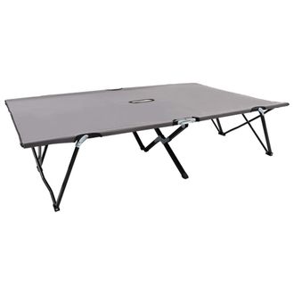 vidaXL Tumbona Doble Plegable Acero Gris Vidaxl