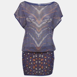 M Missoni Navy Blue Patterned Knit Top