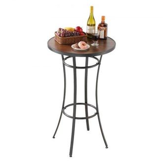 OEM Mesa Redonda De Bar Para Exteriores, Mesa De Bistr&oacute; De 600 X 600 X 1000 Mm, Mesas De Patio Con Estructura Met&aacute;lica Resistente, Mueble De Mostrador Par
