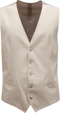 Dolce & Gabbana Katoenen Gilet - Heren - Gillet - Beige - L - Katoen - Kostuums
