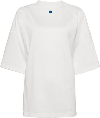 Ader Error Tetraight embellished t-shirt - unisex - Polyester/Cotton - L - Neutrals