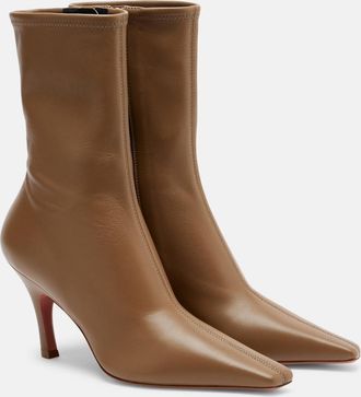 Amina Muaddi Jamie leather ankle boots