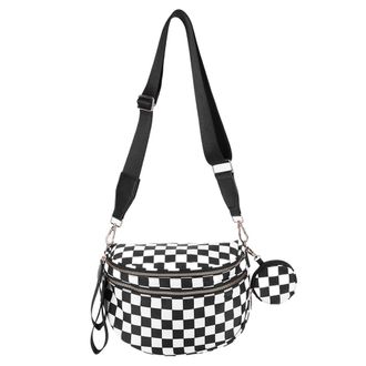 Generic Womens Nylon Crescent Bag - Trendy Shoulder Bag Lightweight Sling Bags Versatile Nylon Chest Bags Outdoor Sports HandBag with Matching Headphone HandB