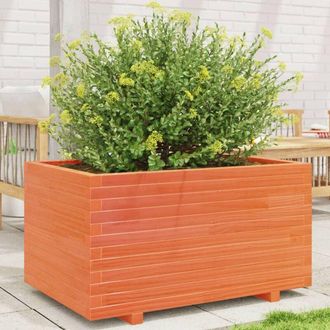 vidaXL Vidaxl - Jardinera Madera Maciza De Pino Marr&oacute;n Cera 90x60x49,5 Cm