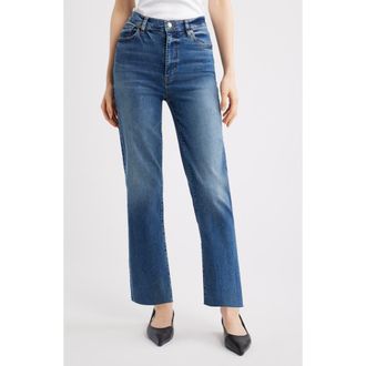Frame Denim Le Sleek Stretch Straight Leg Jeans in Daylily Raw Fray at Nordstrom, Size 28