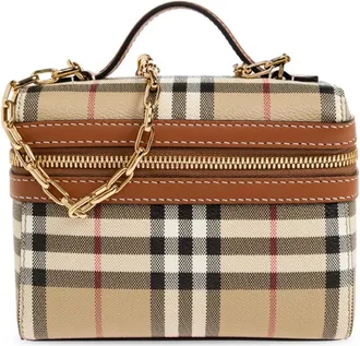 Burberry Tassen, Dames, Beige, ONE Size, Katoen, Vanity Mini