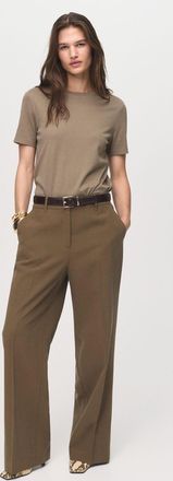 Mango T-shirt cotone manica corta marrone medio - Donna - XXL - MANGO