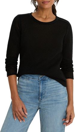 Nic+Zoe Breezeway Open Knit Cotton Blend Sweater in Black Onyx at Nordstrom, Size Xx-Large