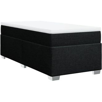 vidaXL Cama Box Spring Con Colch&oacute;n Tela Negro 90x190 Cm Vidaxl