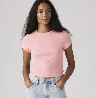 Levi's Hayes Cropped Tee - Womens - XS - Pink / Coral Blush