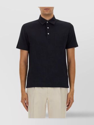 Ermenegildo Zegna polo shirt with chest pocket and collar