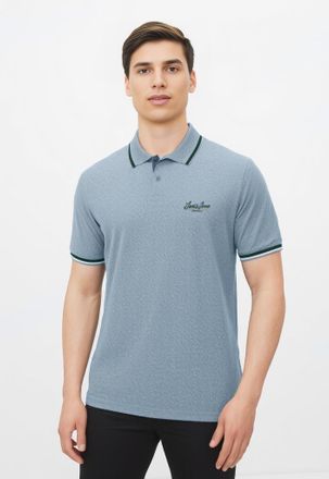 Jack & Jones Poloshirt JACK & JONES JORTEN POLO SS BMUSS25, Herren, Gr. XS, blau (skyway detail:melange), Jersey, Obermaterial: 50% Baumwolle, 50% Polyester, melie