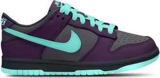 Nike Boys Dunk Low - Boys Grade School Basketball Shoes Smoke Grey/Artisan Teal/Grand Purple Size 3.5