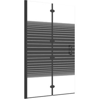 vidaXL Vidaxl - Mampara De Ducha Plegable Esg Negro 80x140 Cm