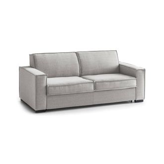 Talamo Italia Sof&aacute; Fijo Ylenia, Sof&aacute; De 3 Plazas, 100% Made In Italy, Sof&aacute; De Sal&oacute;n En Tela, Con Reposabrazos Est&aacute;ndar, Cm 220x95h90, Gris, Con Embalaje Reforzado -