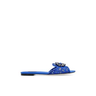 Dolce & Gabbana Bianca Slides - Dames - Sandalen - Blauw - 35 EU - Leer - Schoenen
