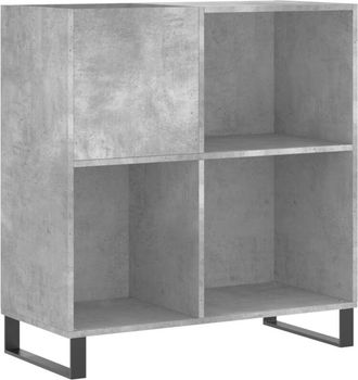 vidaXL Vidaxl - Mueble discos madera contrachapada gris hormigón 84,5x38x89 cm