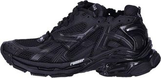 Balenciaga Runner Sneakers Matte Black Mesh and Nylon 677403W3RBT1000