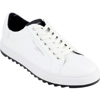 Karl Lagerfeld Leather Low Top Sneaker in White at Nordstrom Rack, Size 10.5
