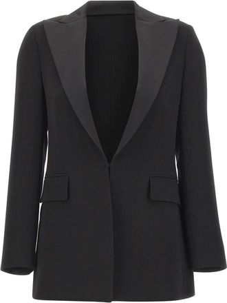 Eleventy Tuxedo Blazer - Dames - Blazers - Zwart - M - Leer - Jassen