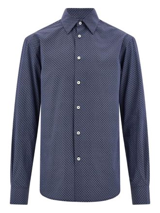 Ferragamo monogram poplin shirt - Blue