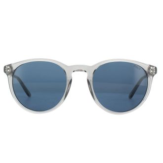 Polo Ralph Lauren Round Shiny Transparent Grey Dark Blue Sunglasses