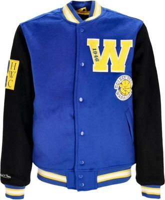 Mitchell & Ness NBA Team Legacy Varsity Jack - Heren - Bomber jackets - Blauw - L - Wol - Jassen