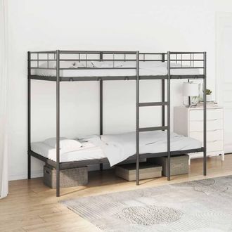 Berkfield Home Bunk Bed without Mattress Black 90x190 cm Single Steel