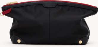 Hammitt Hammitt Nicky Cosmetic Pouch Black Nylon Gold Red Zip Lrg