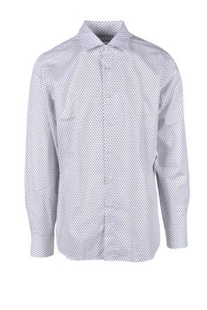 Brio Italiano White Brown Dotted Cotton Shirt
