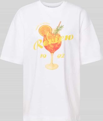 Review T-Shirt mit r&uuml;ckseitigem Motiv-Print in Beige, Gr&ouml;&szlig;e XL