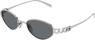 Gucci Geometric Oval Zonnebrillen - Dames - Zonnebrillen - Grijs - 47 MM - Nylon - Accessoires