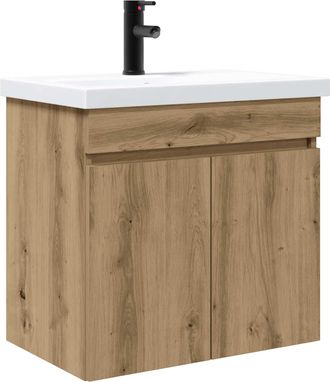 vidaXL M&oacute;dulo De Ba&ntilde;o Con Grifer&iacute;a Roble Artisan 61 X 40 X 74,5 Cm Vidaxl