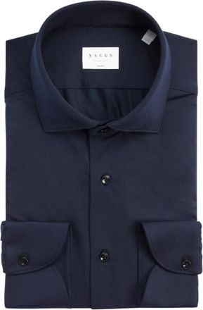 Xacus Twill Overhemd - Tailor Custom Fit - Heren - Zakelijke Overhemden - Blauw - 5XL - Leer - Overhemden