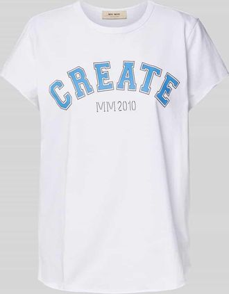 Mos Mosh T-Shirt mit Label-Print Modell Celli in Offwhite, Gr&ouml;&szlig;e XS