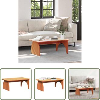 vidaXL vidaXL Legno massello - Tavolino da salotto Marrone cerato 80 x 50 x 31 cm