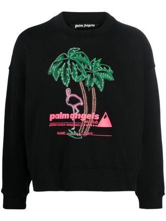Palm Angels Sweater met logoprint - Zwart