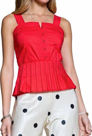 Current Air Sleeveless Embroidered Peplum Top