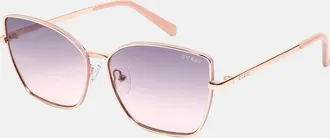 Guess Burgundy Mirror Butterfly Ladies Sunglasses GF00014 28U 57