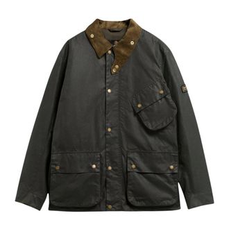 Barbour Brake Line Wax Jacket - Heren - Jassen - Groen - Maat: L Katoen