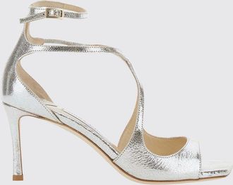 Jimmy Choo London Sandali Azia in pelle laminata con tacco a spillo e punta squadrata