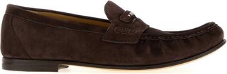Fendi Dark Brown Suede Loafers