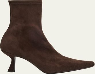 Loeffler Randall Thandy Suede Curved-Heel Booties