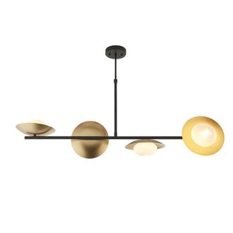 Netlighting TIVOLI Dimmable Stylish Indoor 4 Light Glass Semi Flush Ceiling Lamp in Gold