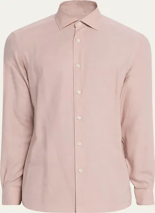 Ermenegildo Zegna Mens Cashco Classic-Fit Sport Shirt