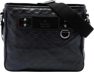 Gucci Pre-owned Vintage Crossbody Bag - unisex - Vintage Schoudertas - Zwart - ONE Size - Leer - Vintage