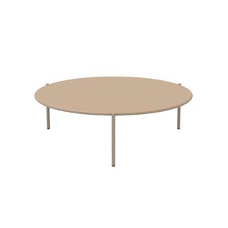 MondoViro Mesita baja redonda de metal 110x110 cm 35h beige